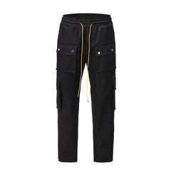 Black Dual Snap Classic Cargo Twill Pants