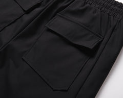 Black Dual Snap Classic Cargo Twill Pants