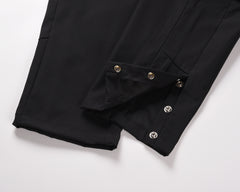 Black Dual Snap Classic Cargo Twill Pants