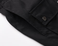 Black Dual Snap Classic Cargo Twill Pants