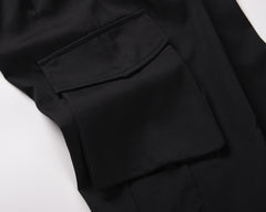 Black Dual Snap Classic Cargo Twill Pants