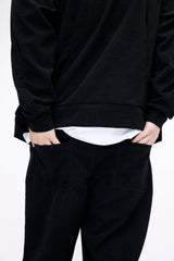 Black Jersey Knit Slim Leg Pants