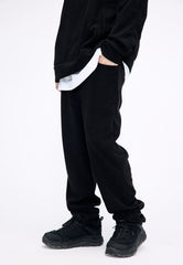 Black Jersey Knit Slim Leg Pants