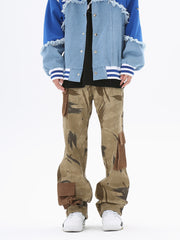 Desert Camo Multi Flap Cargo Wide Leg Pants