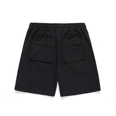 Black Front Zip Cargo Shorts