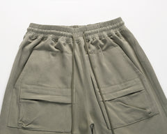 Green Front Zip Cargo Shorts