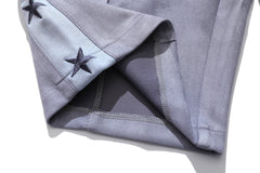 Grey Micro Suede Star Side Stripe Shorts
