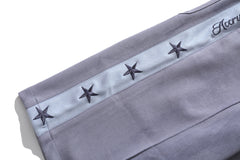 Grey Micro Suede Star Side Stripe Shorts