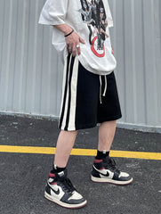 Black Triple Side Stripe Knit Shorts