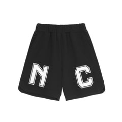 Black Front NC Print Waffle Knit Shorts