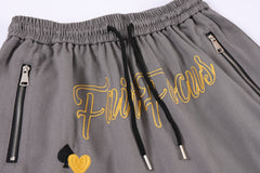 Grey Fair Focus Zip Pocket Twill Shorts