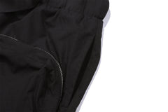 Black Buckle Zip & Flap Multi-Pocket Shorts