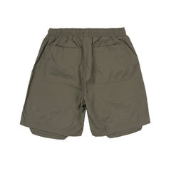 Brown Dual Pocket Zip Cargo Twill Shorts