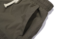 Brown Dual Pocket Zip Cargo Twill Shorts