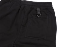 Black Flap Multi-Pocket Knit Shorts