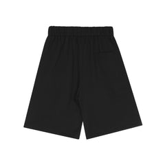 Black Oversized Drawstring Knit Shorts