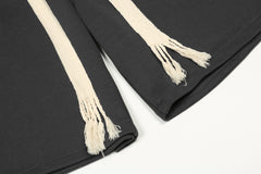 Black Oversized Drawstring Knit Shorts