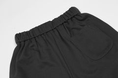 Black Oversized Drawstring Knit Shorts