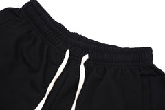 Black Raw Hem Knit Shorts