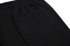 Black Raw Hem Knit Shorts