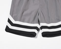 Grey Dual Stripe Nylon Basketball Shorts