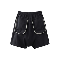 Black Velcro & Zip Detachable Multi-Pocket Tech Shorts