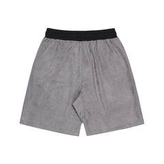 Grey Micro-Suede Zip Pocket Shorts