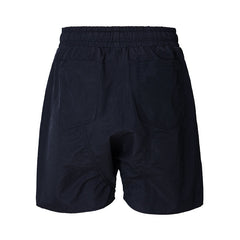 Black Dual Contrast Panel Nylon Drop Crotch Shorts