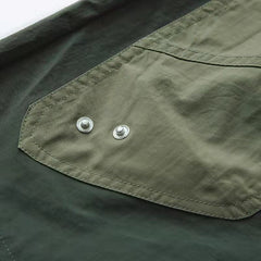 Green Dual Contrast Panel Nylon Drop Crotch Shorts