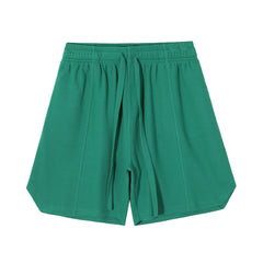 Mint Green Drawstring Waist Waffle Knit Shorts