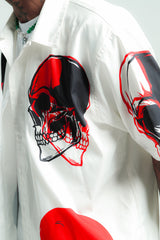 White Skull Regent Lyocell Hawaiian Shirt