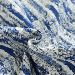 Light Blue & White Raw Edge Striped Overshirt