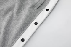 Light Grey Drawstring Front Tear-Away Knit Shorts