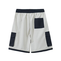 Light Grey Flap Cargo Nylon Shorts