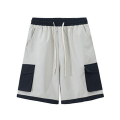 Light Grey Flap Cargo Nylon Shorts