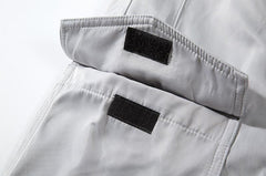 Light Grey Side Zip & Snap Cargo Pants