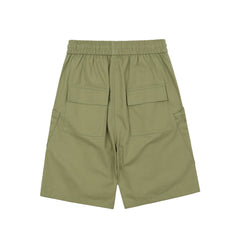 Lime Green 3D Zip Pocket Twill Shorts