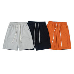 Orange Rear Leg Zip Front Cargo Shorts