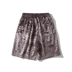 Purple Heart Embroidered Velour Basketball Shorts