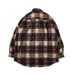 Red & Green Plaid Flannel Overshirt