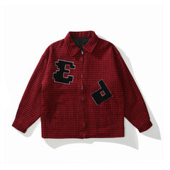 Red Houndstooth Embroidered Club Jacket