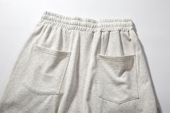 White Drop Crotch Dual Zip & Snap Multi-Pocket Shorts