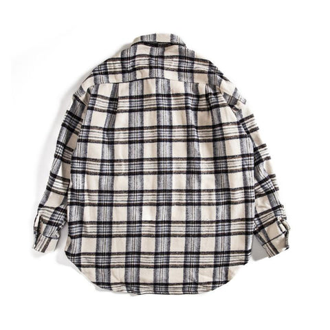 product White & Light Blue Plaid Flannel Overshirt – TWILLMKT