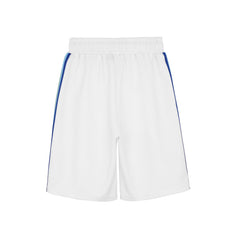 White Multi-Color Side Stripe Basketball Shorts